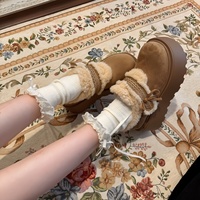 Nouvelles bottes de neige pour femme hiver 2026, bottines chaudes épaisses doublées polaire, bottes tendance à semelle épaisse rehaussante en coton
