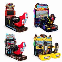 NINIX Station de jeu simulateur de course avec cockpit, volant, siège, support TV, structure de conduite pliable, à monnayeur, personnalisable