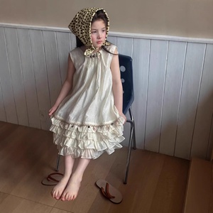 <span class=keywords><strong>Abito</strong></span> Senza Maniche in Stile Etnico per Bambine, Tessuto Morbido in Cotone e Poliestere, Comodo per l'Estate - Product Image 3
