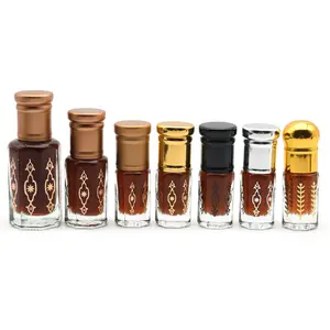 3ml 6ml 12ml Empty Attar Arabian Oud Oil Perfume Glass Bottles Essential Oil Bottles