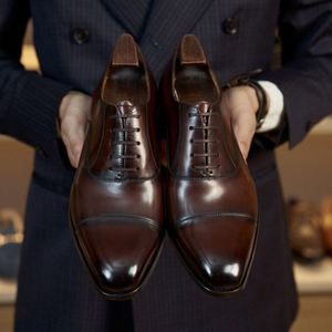 Zapatos Oxford de Punta Cuadrada Premium para Hombre, Clásicos, Formales, para Negocios, Bodas, Personalizables, Pedido al por Mayor, Parte Superior de Cuero Valentina - Product Image 6