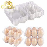 Ventes en gros de barquettes à œufs en plastique transparentes réutilisables à 6 compartiments avec couvercles pour les agriculteurs, prix bas