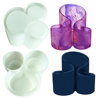 Porte-stylo 3 fentes Moule en résine de silicone avec, pour pinceaux de maquillage Conteneur de rouge à lèvres, stockage de bijoux, artisanat de coulée