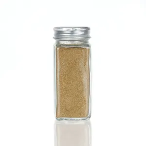 Factory Manufacturer 24 Pack Seasoning Containers Empty Spice Bottle 4 Oz Spice Square Glass Jars Set