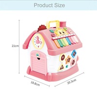 Jouet musical éducatif multifonctionnel en plastique souple pour tout-petits, maison de jeu pour enfants, jouets de dessin animé en gros