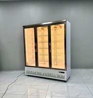 Refrigerador de exhibición de flores eléctrico de 3 puertas, refrigerador de pantalla de temperatura única para uso doméstico y hotelero