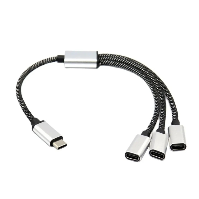4Port USB Type C to USB USB-C OTG Adapter Cable for Chromebook PD 60W Fast Charging 3 in 1 USBC Convertor for Keyboard Earphone