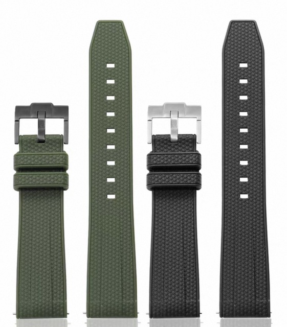 22mm Quick Release Fluoro-Rubber Silicone Watch Strap Soft and Breathable Band for Smartwatches