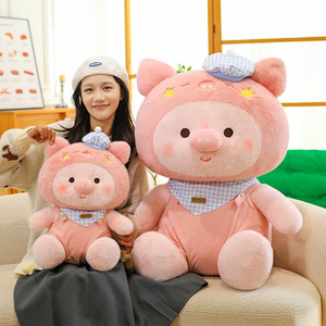 ตุ๊กตาหมูสีชมพู HECION สายสะพายใหม่ ตุ๊กตาหมูน่ารักขนาดใหญ่สำหรับเด็กและเด็กผู้หญิง ของเล่นตุ๊กตาสัตว์นุ่มน่ารัก ของขวัญวันเกิดสำหรับเด็ก - Product Image 5