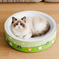 Lit pour chat en carton blanc, en forme de bol, profond, sans fond, à bords larges, anti-griffures, résistant à l'écaillage