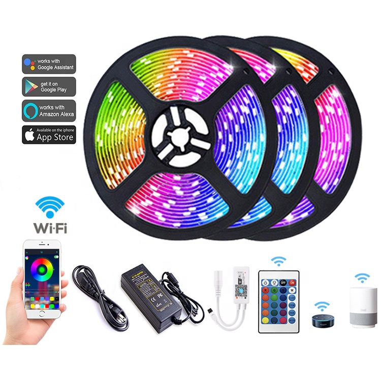 Изменение цвета 12 В 5050 smd rgb wifi app умная Светодиодная лента