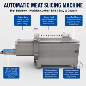 Machine industrielle automatique de dé<span class=keywords><strong>coupe</strong></span> de viande avec os, pour bœuf, côtes de porc, agneau, trancheuse de portions, 210 coupes/min - Product Image 2