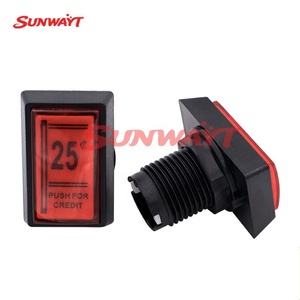 Botón pulsador momentáneo de plástico de 51*34mm con parte superior plana, borde inclinado e impresión LED para videojuegos arcade - Product Image 3