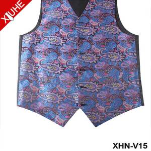 صديرية رجالي بتصميم عصري من صانعي القطع الأصلية بتصميمات بيزلي, صديرية رجالي بتصميم رسمي من الذهب ، سترة زفاف من البوليستر الأحمر مخصصة ، صديريات للرجال - Product Image 6