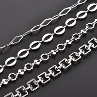 Collier créatif en acier inoxydable à maillons géométriques pour femmes et hommes, couleur argent, collier ras du cou, accessoires de bijoux en métal