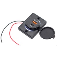 Chargeur double port rapide Type-C QC3.0 Type C PD Prise USB 12-24V Montage en surface Panneau DC 12V 24V Double tension