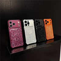 Coque de téléphone Ins Luxury Sparkle Girly Aesthetic pour iPhone 11 12 13 14 15 16 17 18 Pro Max avec panneau recouvert de paillettes brillantes
