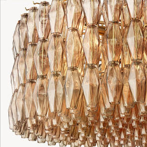 Retro Round Smoke Glass Chandelier For American Home Living Room Kitchen Island Metal Designer Glass Luxury Chandelier - Product Image 4