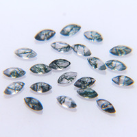 Agate mousse verte naturelle à facettes en forme d'oeil de cheval pierre précieuse traitée thermiquement pierre précieuse en vrac pour la conception de bijoux pour bagues pendentifs