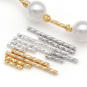 Connecteur de Tube à facettes en cuivre plaqué or et argent, pour accessoires de bijoux à faire soi-même, 10 pièces, forme rectangulaire - Product Image 3