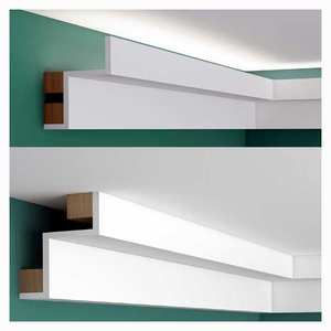 Échantillon gratuit de corniches en <span class=keywords><strong>polyuréthane</strong></span> blanc apprêté, légères, de style européen, pour éclairage indirect en hôtels et villas, durables et écologiques - Product Image 3