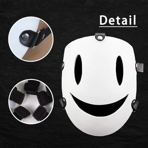 Máscara CAFELE High Rise Invasion, Máscara de PVC Blanca con Sonrisa, Media Cara, para Cosplay de Anime, Disfraces de Halloween - Product Image 4