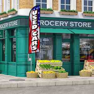 ธงขนนกแบบกำหนดเองคุณภาพสูงขนาด 2.5*11.5 ฟุต สำหรับรถยนต์มือสองจากสหรัฐอเมริกา ธงชายหาดสำหรับงานปาร์ตี้ริมชายหาดและการโฆษณาประชาสัมพันธ์ - Product Image 4