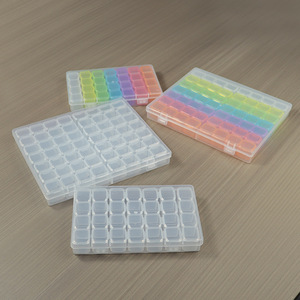 Nail Art Storage Box 28 Compartment Transparent Plastic Jewelry Organizer Desktop Accessory Case With Lid - Product Image 1
