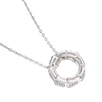 Bijoux de souhaits Collier fantaisie en forme d'engrenage en argent sterling S925 Collier avec pendentif en diamant Moissanite pour fille