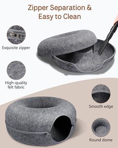 Prix de gros Tunnel amovible Nid pour chat en feutre Lit pour chat Maison drôle Grotte pour chat Intérieur adapté à toutes les saisons - Product Image 5