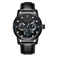 Montres mécaniques en acier pour hommes, design d'usine et personnalisation par lots, avec double calendrier et affichage 24 heures, pour marque privée