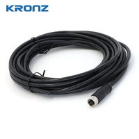 Connecteur de câble d'aviation étanche IP67 KRONZ, mâle-femelle, 4 broches, pré-assemblé, à verrouillage par vis, code M8, circulaire