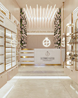 Beau magasin de cosmétiques design sol cosmétique présentoir en métal étagères murales meubles de magasin de maquillage cosmétiques