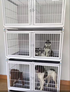 Toz kaplı kaplama ile istiflenebilir çok katmanlı Metal köpek kafesi evcil hayvanlar için dayanıklı ve yerden tasarruf - Product Image 6