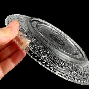 <span class=keywords><strong>Assiette</strong></span> à gâteau en verre pressé <span class=keywords><strong>chic</strong></span> vintage - Product Image 4