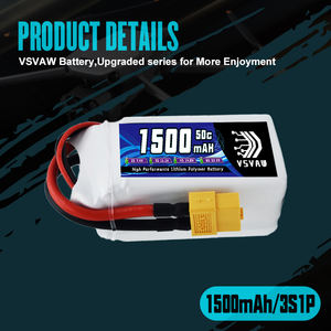 แบตเตอรี่ Lipo vsvaw 3S 11.1V 1500mAh RC พร้อมขั้วต่อ XT60 50C สำหรับรถบังคับวิทยุโดรน FPV โดรนเครื่องบินแข่ง DIY - Product Image 3
