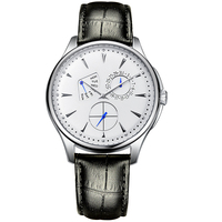 Montres de luxe pour hommes en alliage personnalisables en gros, quartz, haute qualité, bracelet en cuir, cadran en verre, aiguille, phase de lune