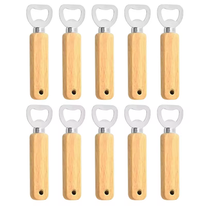 עץ כף יד כבד כבד נירוסטה הברמן נירוסטה פותחן בקבוק עץ ידית ידית בקבוק עבור בר מטבח ביתי או מסעדה - Product Image 1