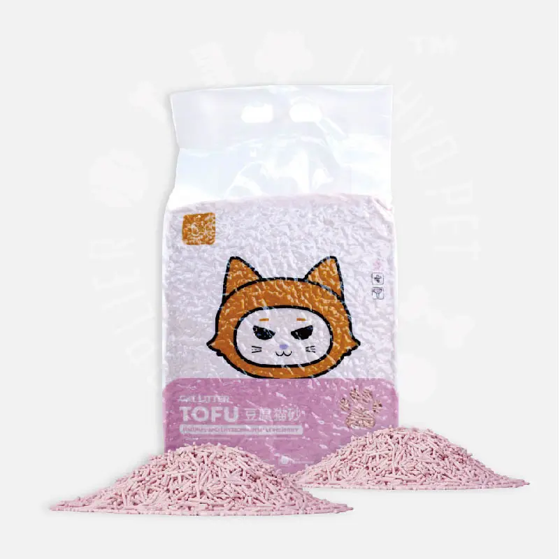 OEM fabrika doğal bitki kedi çöp kiraz çiçeği lezzet tofu kedi kumu kum tofu kedi kumu