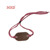 Bracelet en corde de cartes en bois réglable NFC Bracelet tissé en tissu RFID