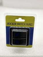 2 Gang Panel sakelar Rocker 5Pin Dual LED On-Off pre-wired dengan stiker DIY