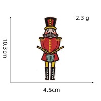 Nouvelles Écussons en Tissu Soldat Marionnette en Bois Personnages de Dessins Animés Brodés à la Machine en Polyester Décoratifs Thermocollants pour Chapeau