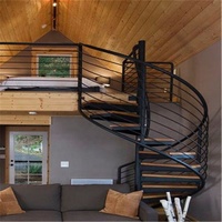 DAIYA — escalier circulaire, design avec balustrade en acier et balustrade en verre