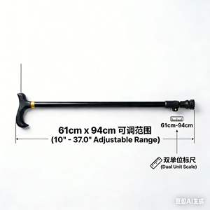 Canne télescopique en alliage d'aluminium avec embout en caoutchouc antidérapant pour personnes âgées, utilisation en extérieur - Product Image 2