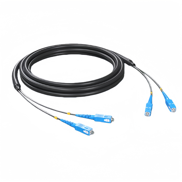 100FT SC-SC Outdoor Armored Duplex 9/125 SM Wireless Lan Fiber Optic Cable Jumper Patch Cord SC Connector Type 1 Year Warranty