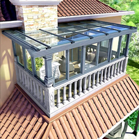 Maison conteneur en verre, maison préfabriquée mobile, serre en alliage d'aluminium, bureau de jardin, studio, patio, véranda