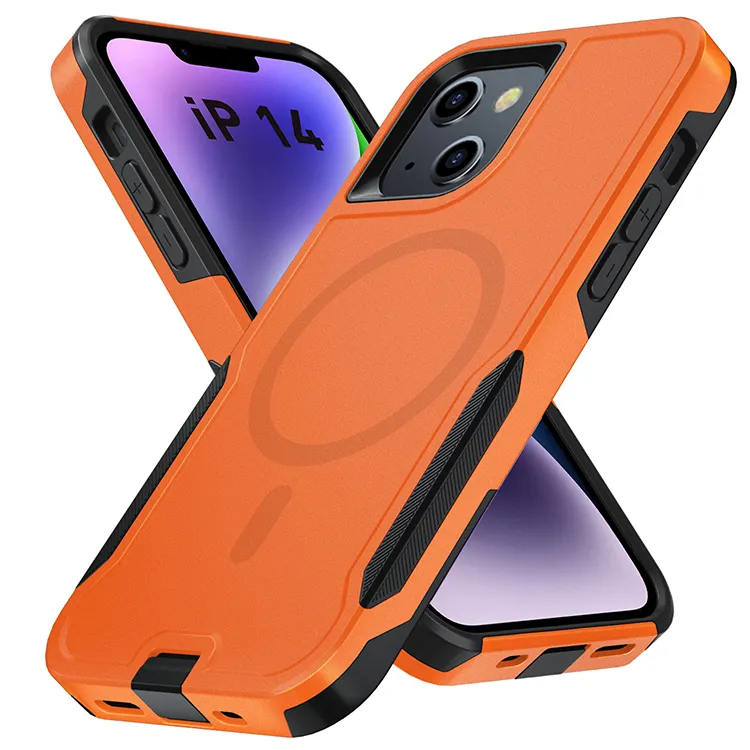 Manufacturer Shockproof Rugged Hard Magnetic Case For iPhone 14 Plus 14 Pro Max 14 15 Pro Max Wireless Charging Phone Cover