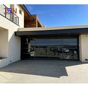Porte de garage sectionnelle en aluminium isolée, résistante aux ouragans, motorisée automatiquement, porte de garage moderne, insonorisée, de haute qualité - Product Image 1