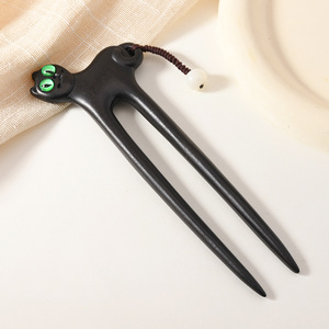 Épingle à cheveux en ébène magnifiquement sculptée, accessoire capillaire de style antique, nouvelle épingle à cheveux en ébène haut de gamme de style chinois, épingle à cheveux pour chignon, Hanfu - Product Image 2