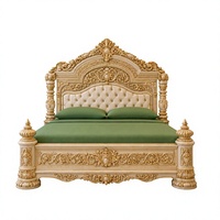 Collection de meubles de chambre à coucher de style Versailles de luxe, collection de chambre à coucher Majestic Palace sculptée à la main, lit king size de style baroque